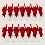 12 Red Ribbon Baubles