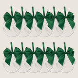 12 Green Ribbon Baubles