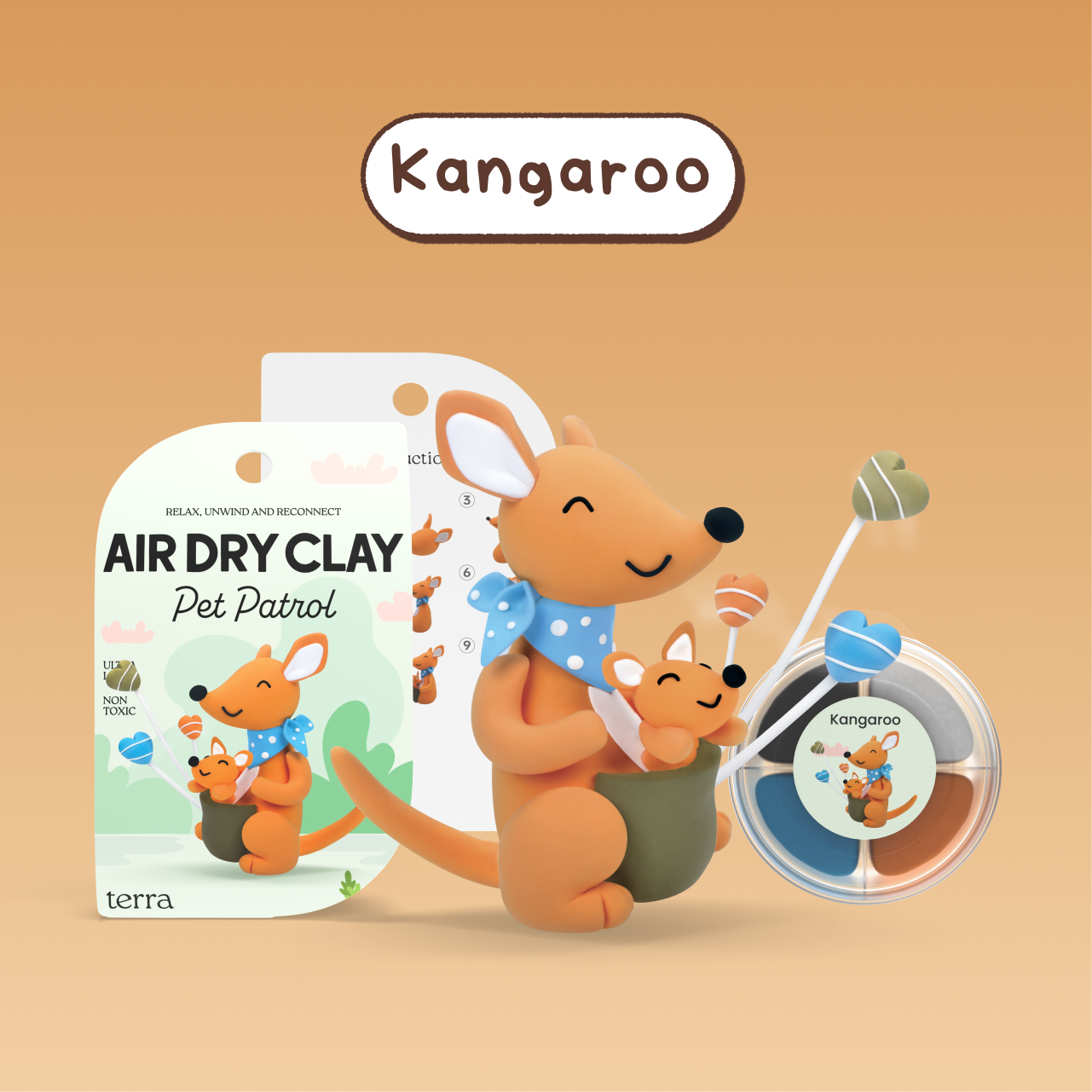 Kangaroo Animal Clay Kit - Pet Patrol - Terra