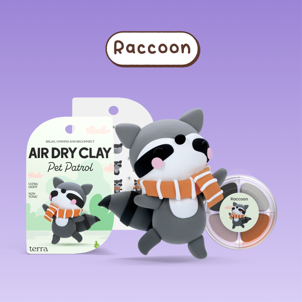 Raccoon Animal Clay Kit - Pet Patrol - Terra
