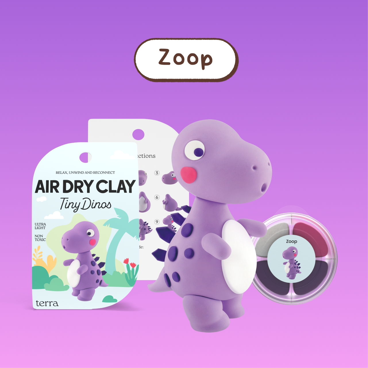 Zoop Dinosaur Clay Kit - Tiny Dinos - Terra