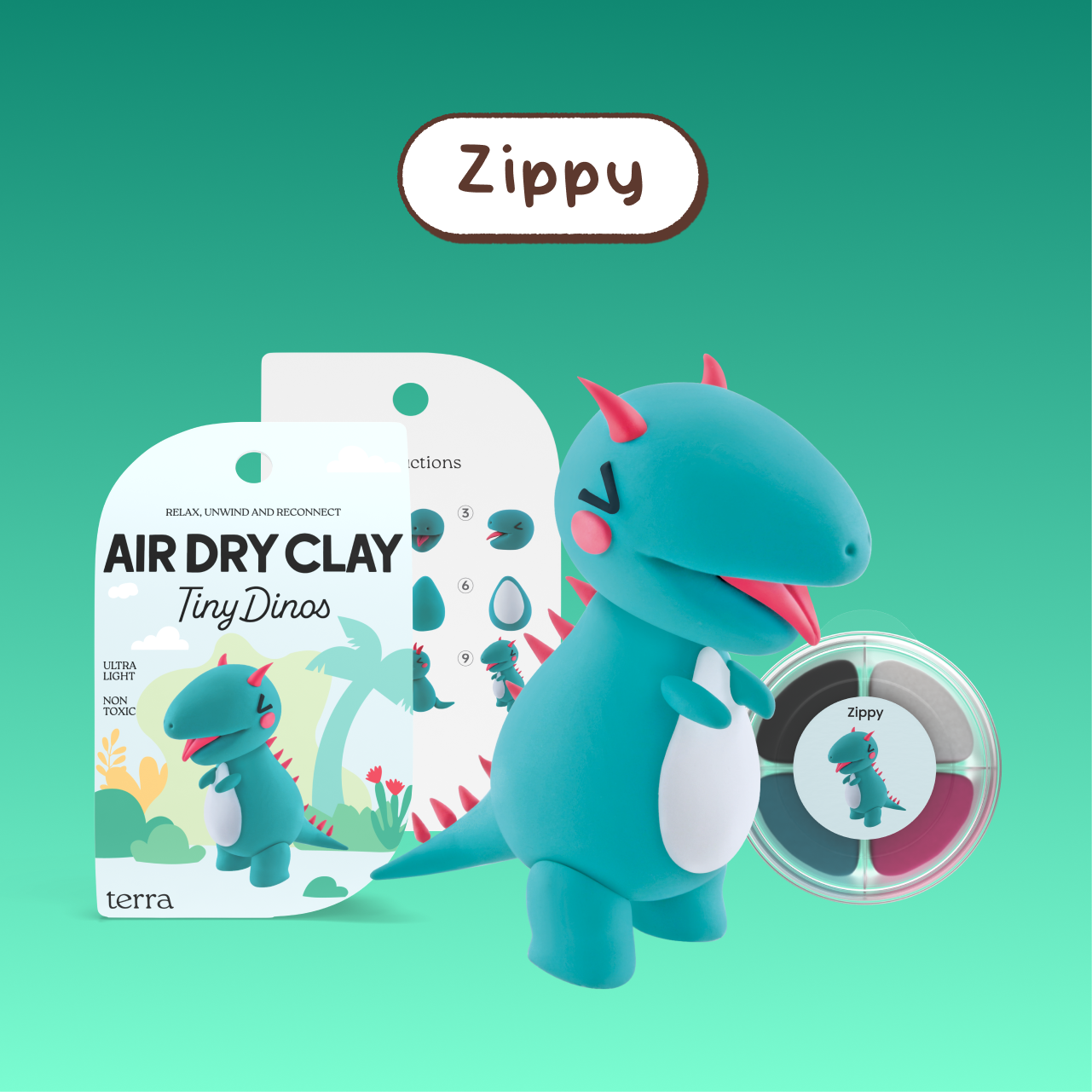 Zippy Speedy Dinosaur Clay Kit - Tiny Dinos - Terra