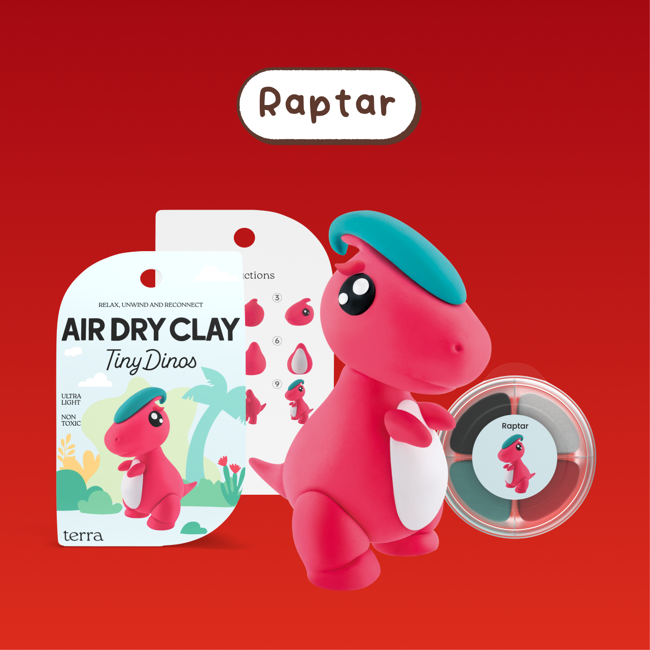 Raptar Dinosaur Clay Kit - Tiny Dinos - Terra
