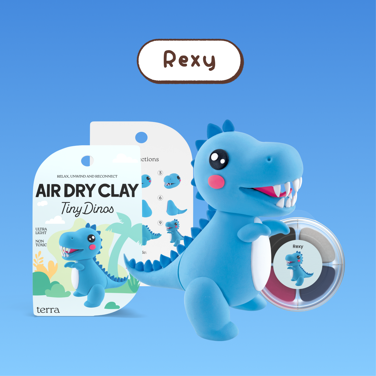 Rexy T-Rex Dinosaur Clay Kit - Tiny Dinos - Terra