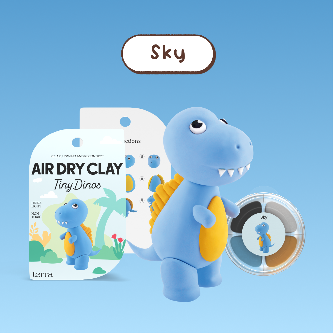 Sky Pterodactyl Dinosaur Clay Kit - Tiny Dinos - Terra