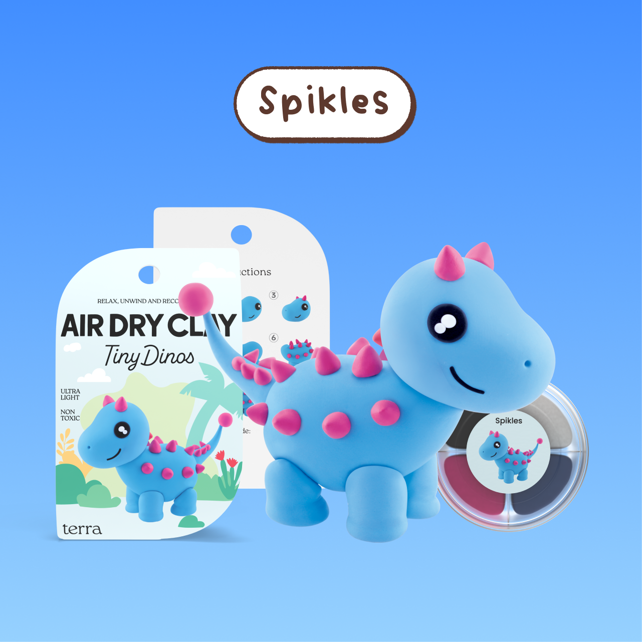 Spikles Stegosaurus Dinosaur Clay Kit - Tiny Dinos - Terra