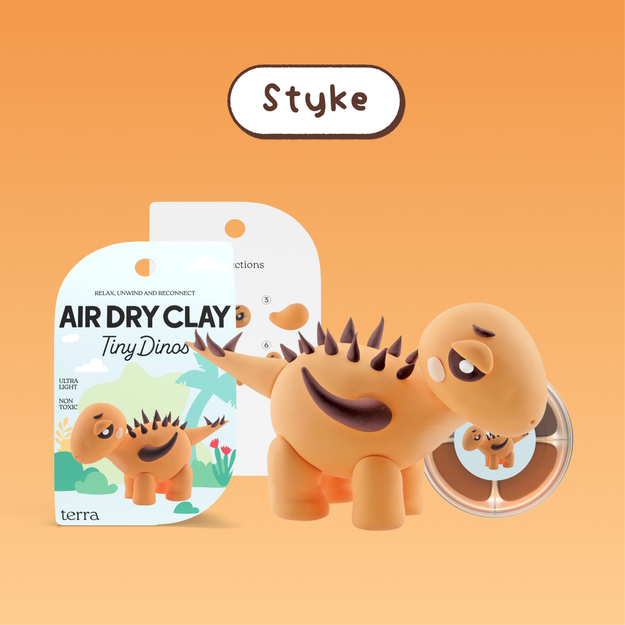 Styke Horned Dinosaur Clay Kit - Tiny Dinos - Terra