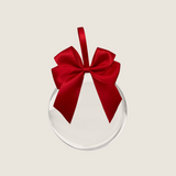 6 Red Ribbon Baubles