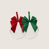 6 Green, 6 Red Ribbon Baubles